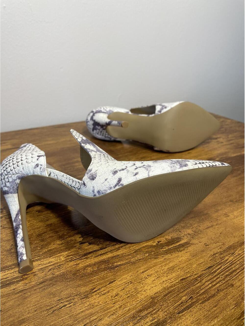 DOLLY Natural Snakeskin Pointed Toe Stiletto Pump 6.5 norm - Picture 7 of 7